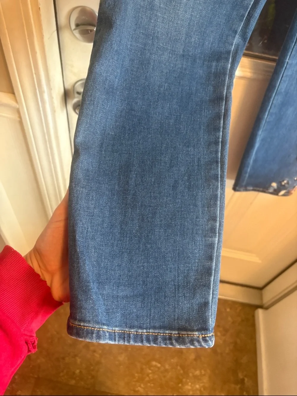 Chico's Dark Blue Ankle Jeans with Floral Embroidery - Picture 5 of 9